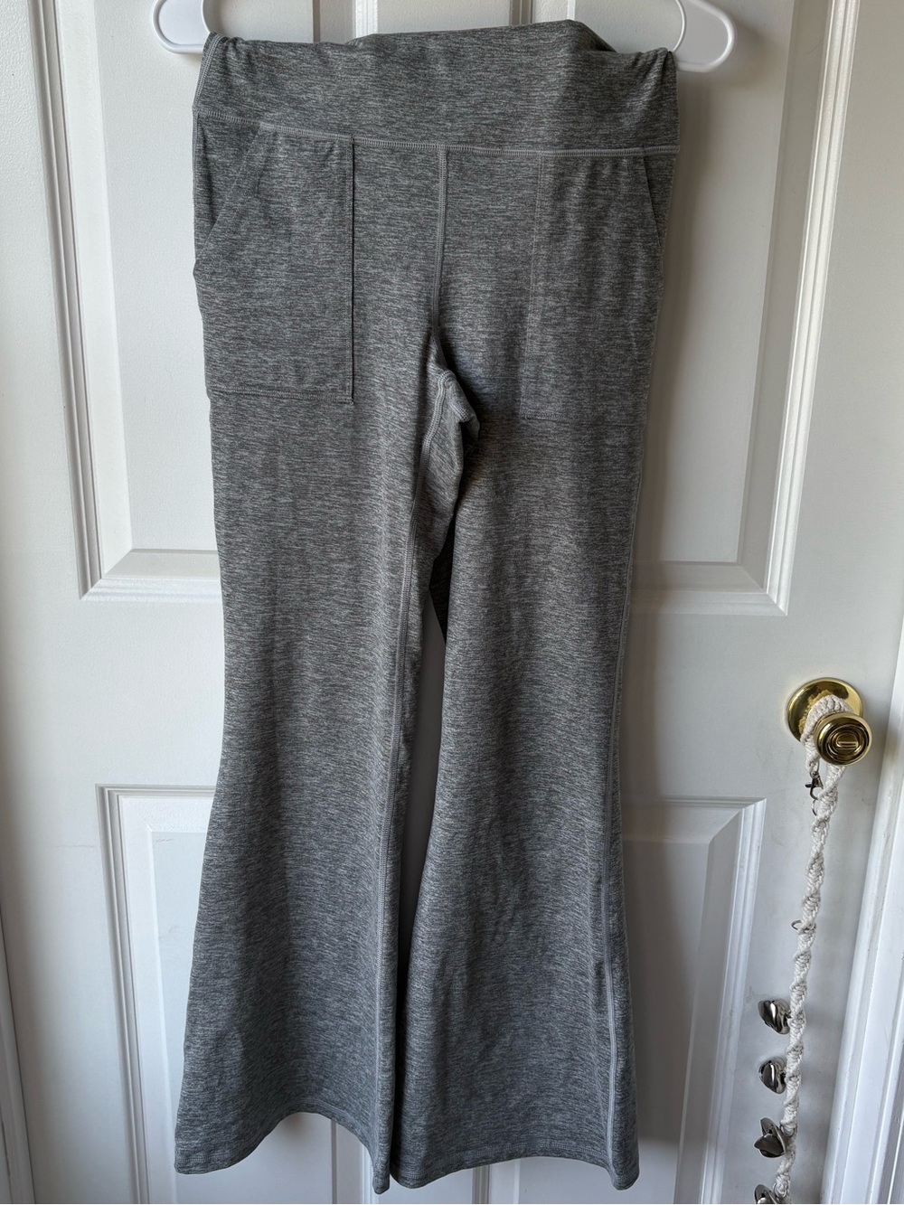 aerie Gray Wide-Leg Fold Over Yoga Pants with Side Pocket